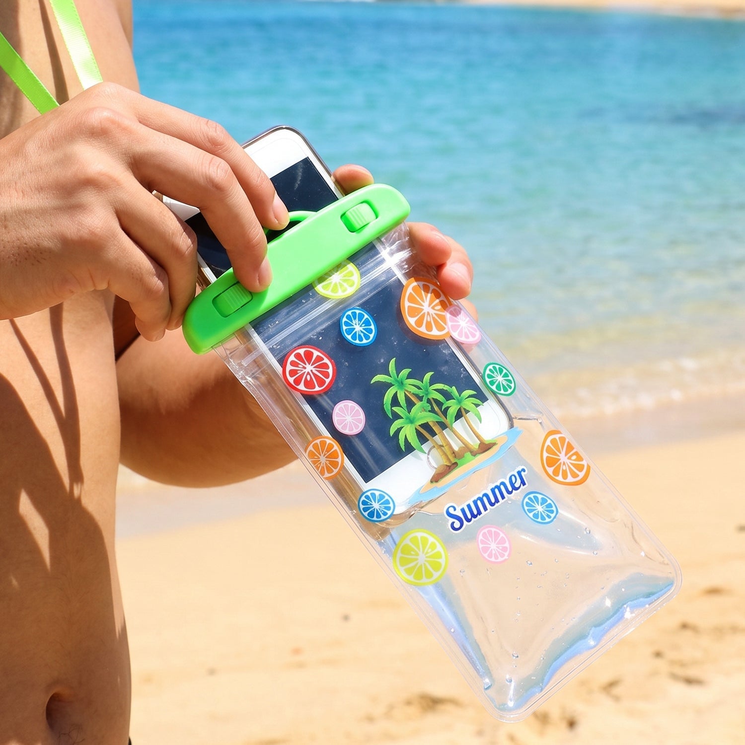 Waterproof Mobile Pouch Transparent Phone Cover With Neck Strap