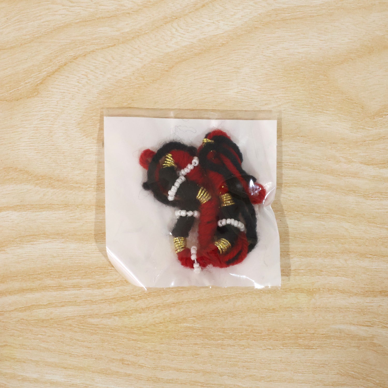 Traditional Handmade Red Black Thread Rakhi For Brother (1 Pc)