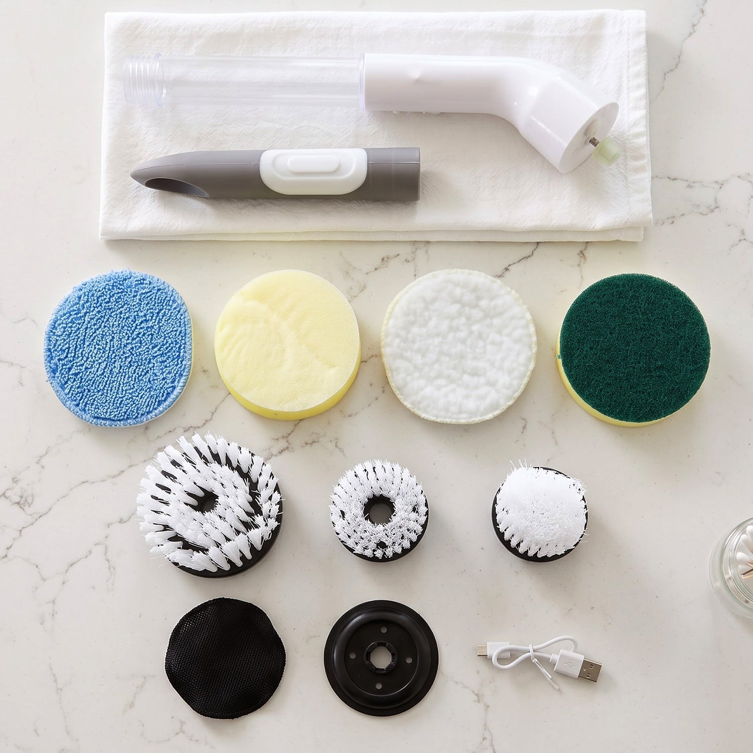 Multi Function Plastic Cleaning Brush Set With Long Handle And Attachments (1 Set)
