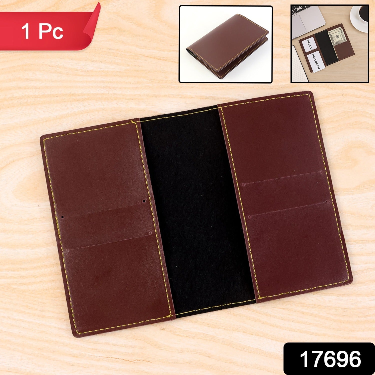 Pu Leather Multipurpose Card Holder Slim Travel Wallet (1 Pc)