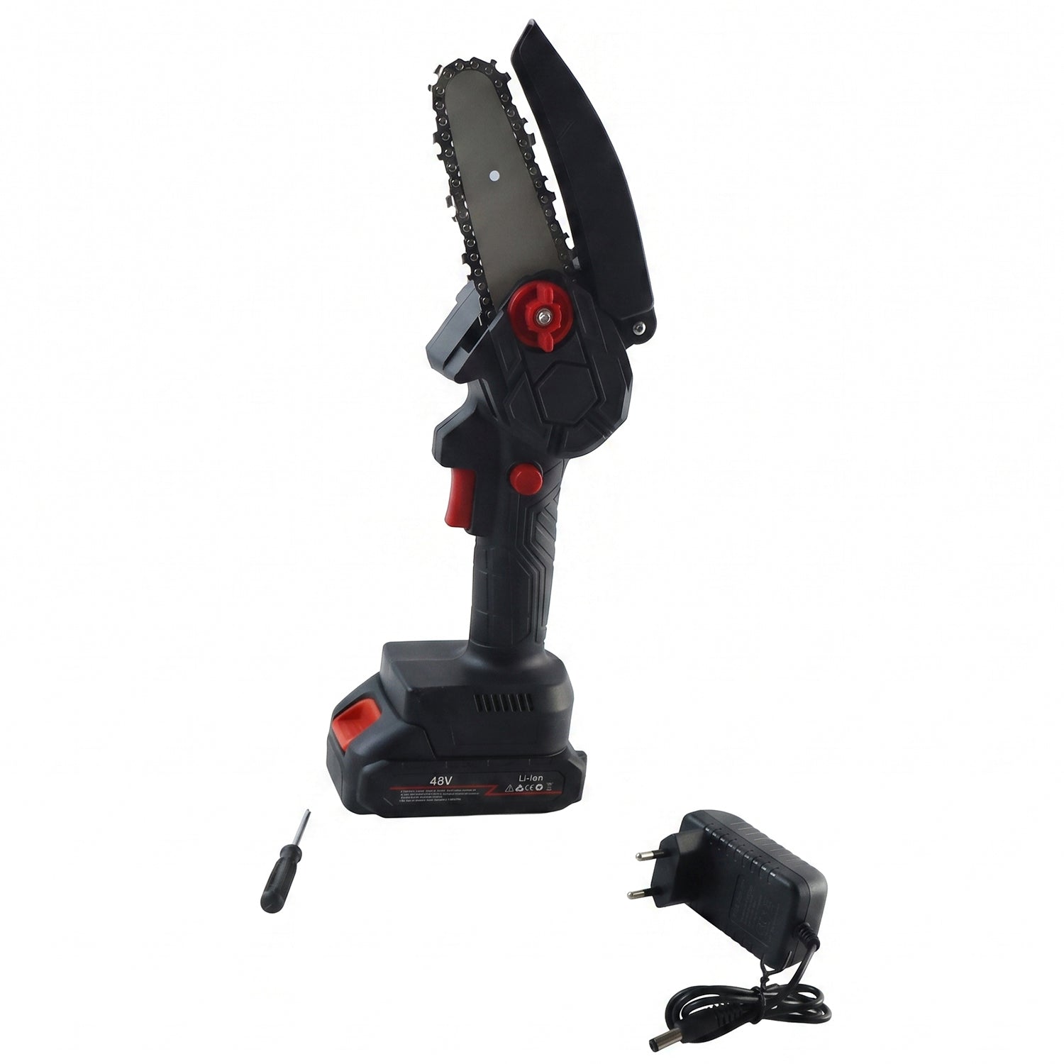 Mini Electric Cordless Chainsaw With 48v Battery For Wood Cutting (1 Set)