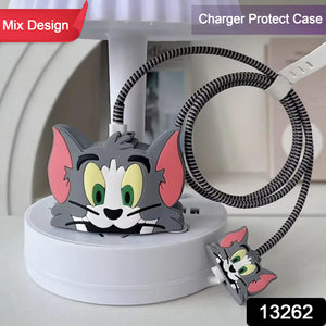 Cartoon Character Silicon Charger Case Cover For Ip 18-20w (Mix Design 1 Pc)