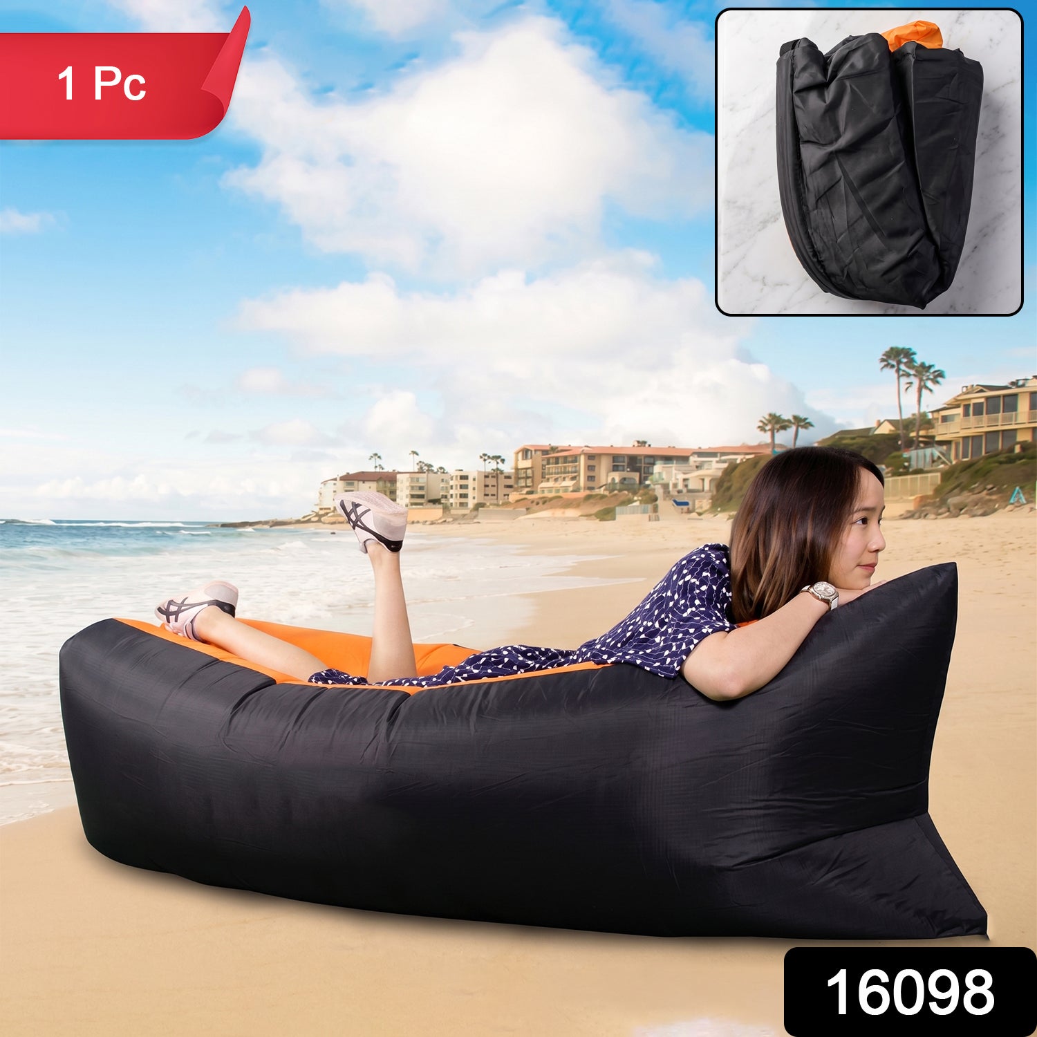 Inflatable Air Lounger Sofa For Pool Beach Camping (1 Pc)