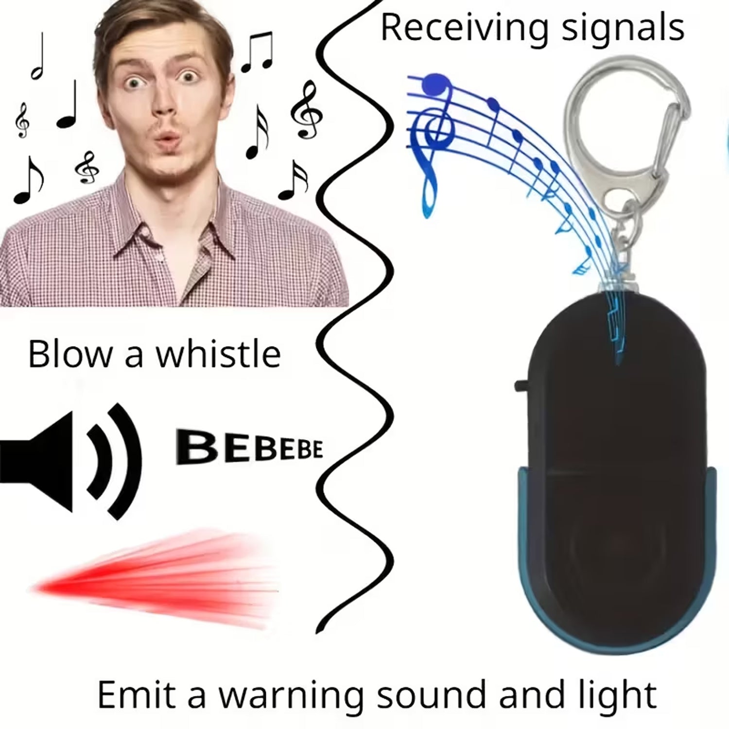 Personal Safety Alarm Keychain Loud Emergency Siren With Led Light