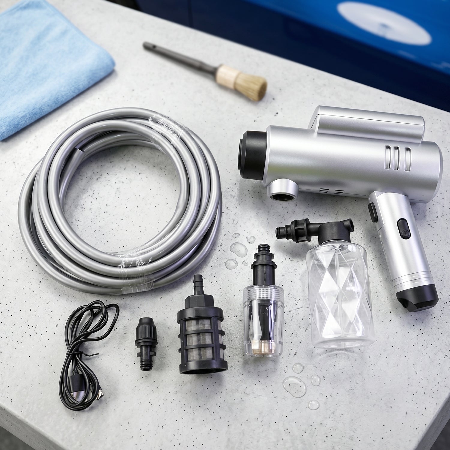 High Pressure Cordless Car Washer Gun Kit Portable With Hose Foam