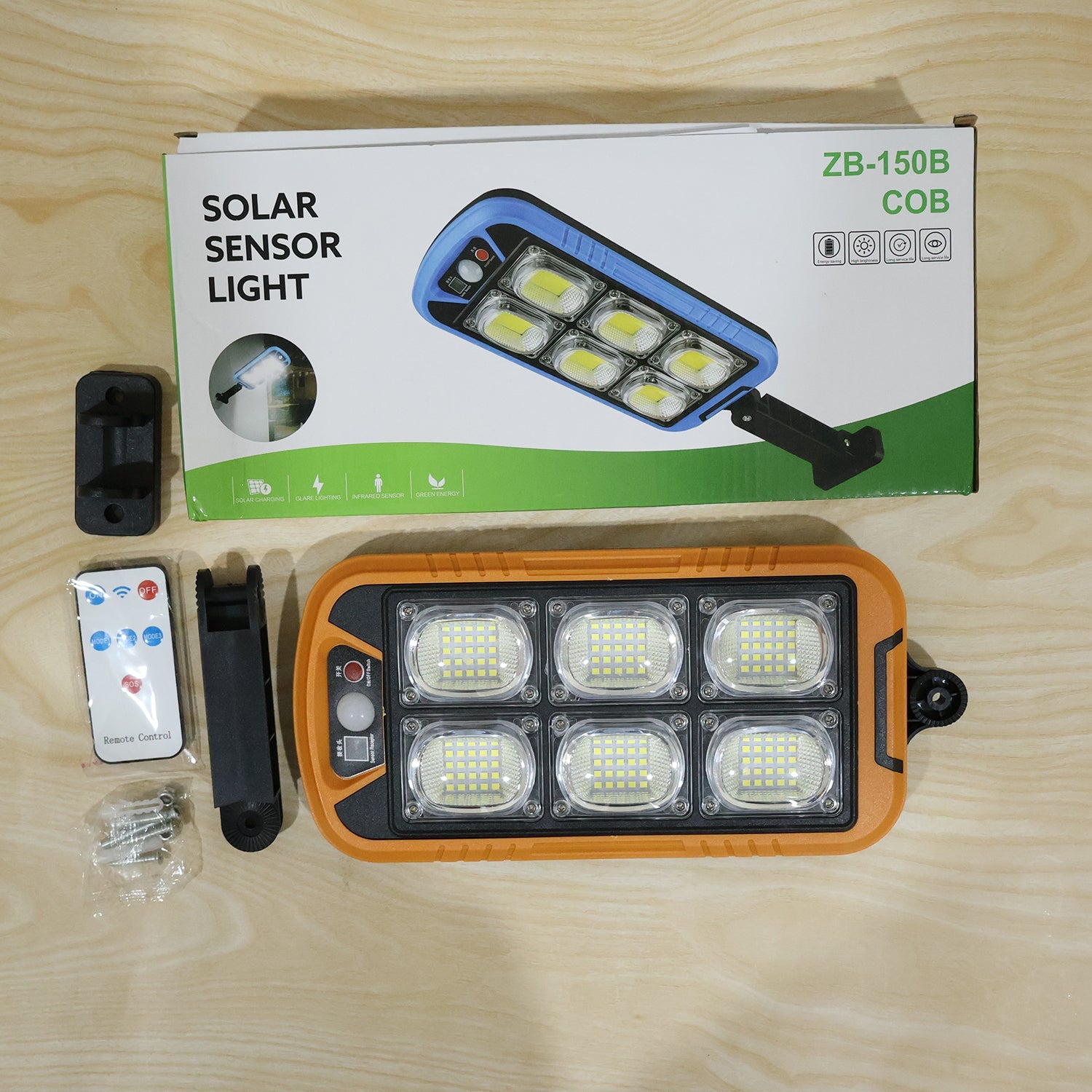Solar Led Motion Sensor Wall Light With Remote Waterproof Outdoor (1 Set)