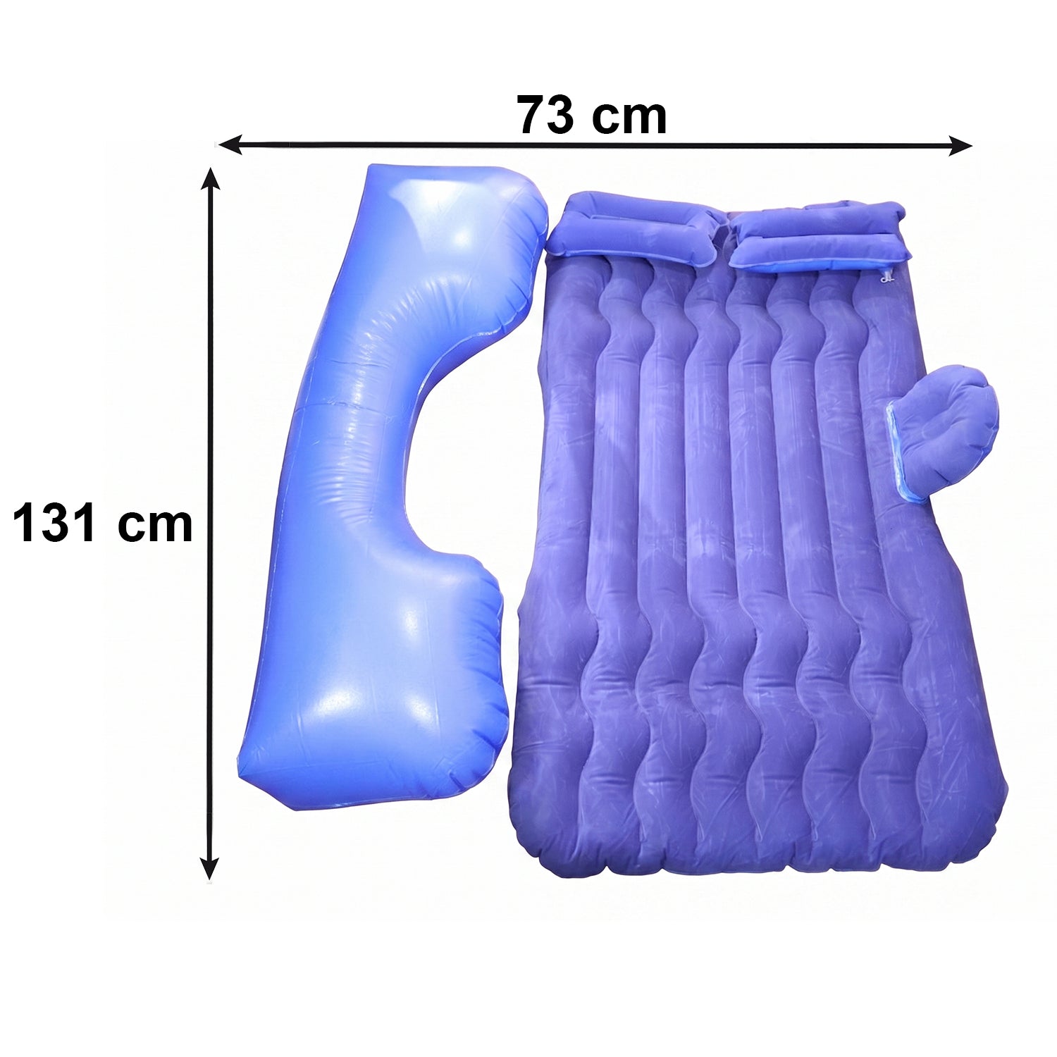 Portable Car Air Mattress Bed Set With Pump Pillows Inflatable (Dark Blue)