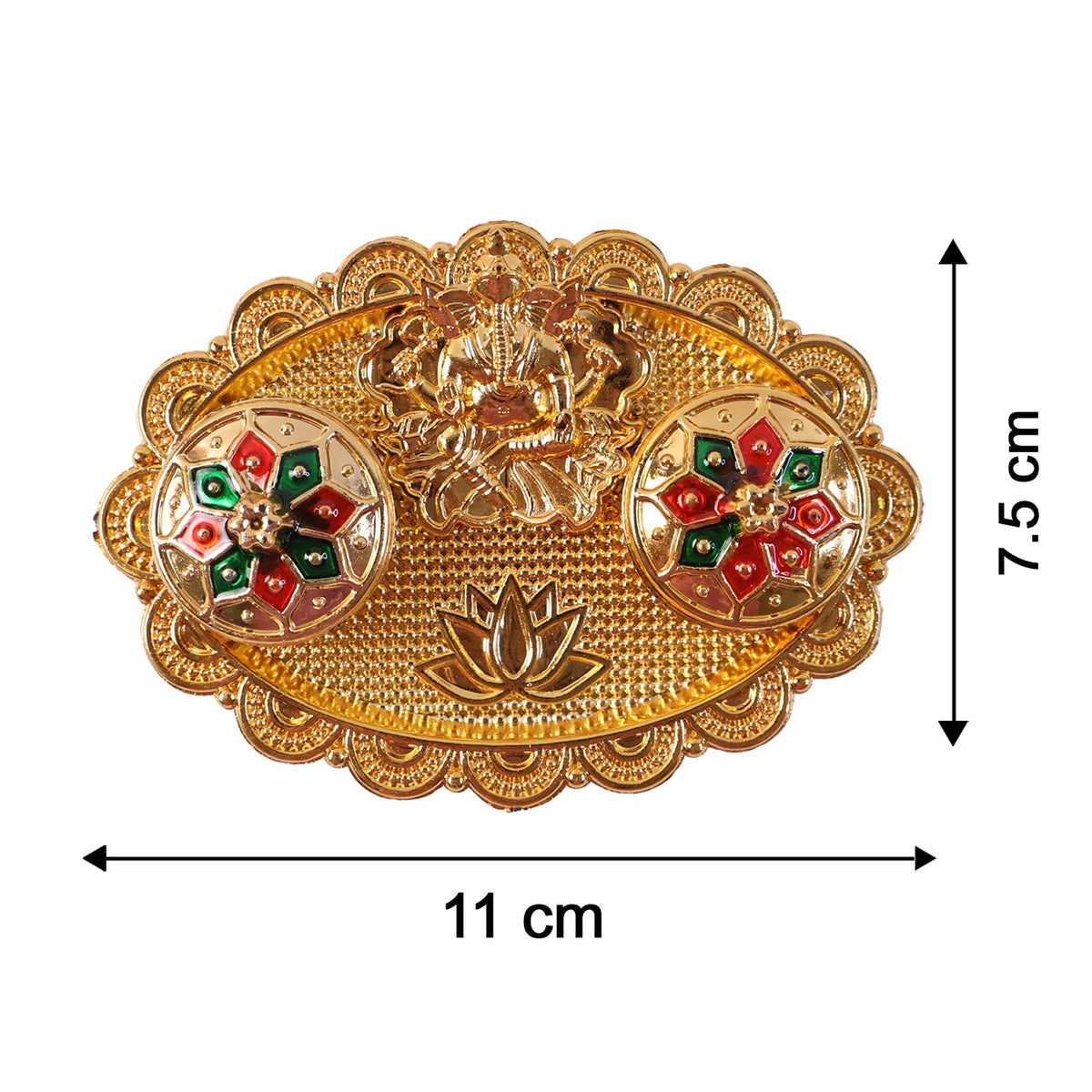 Ganesh Kumkum Holder Elegant Meenakari Pooja Accessory