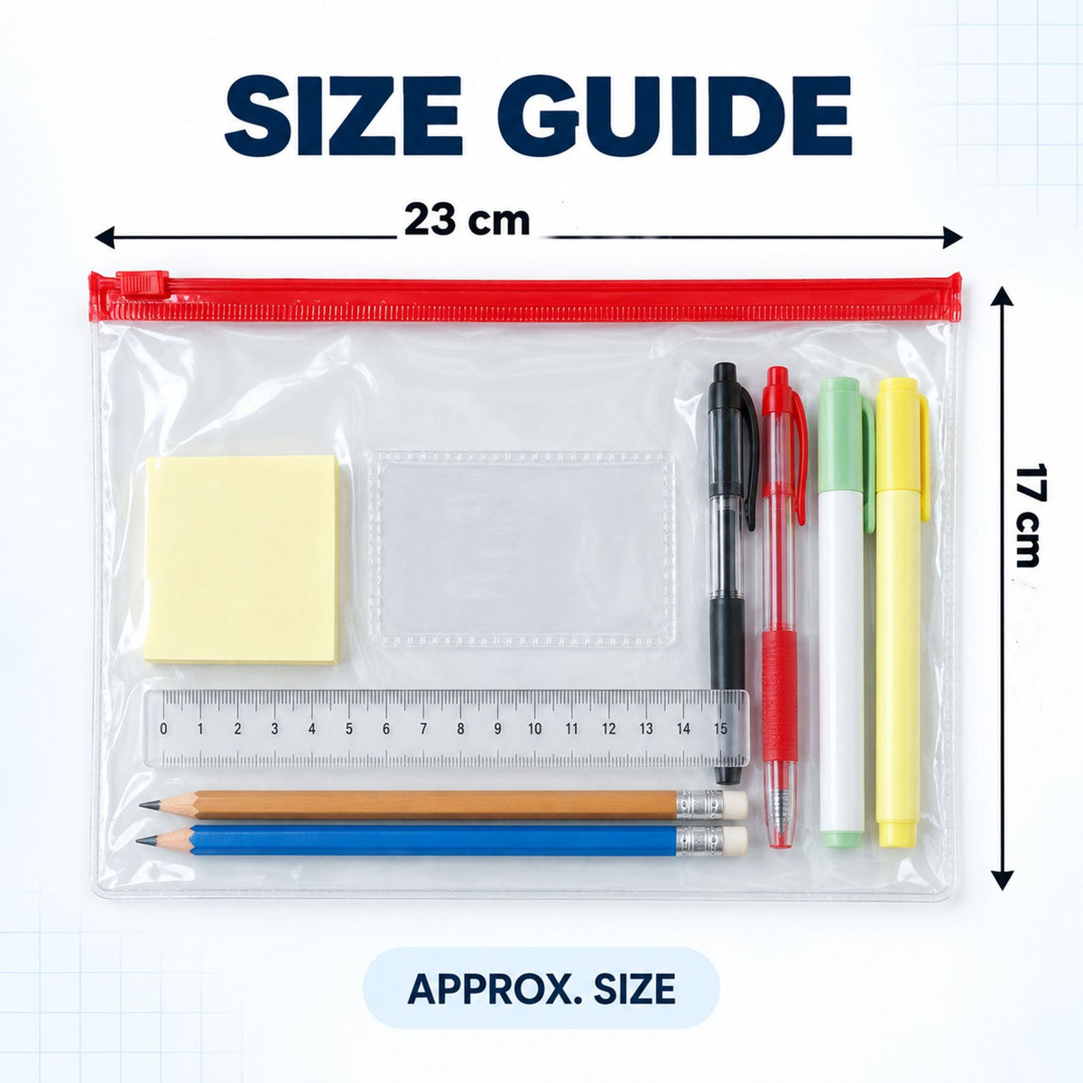Reusable Transparent Zipper Storage Pouches For Stationery And Office Organizing