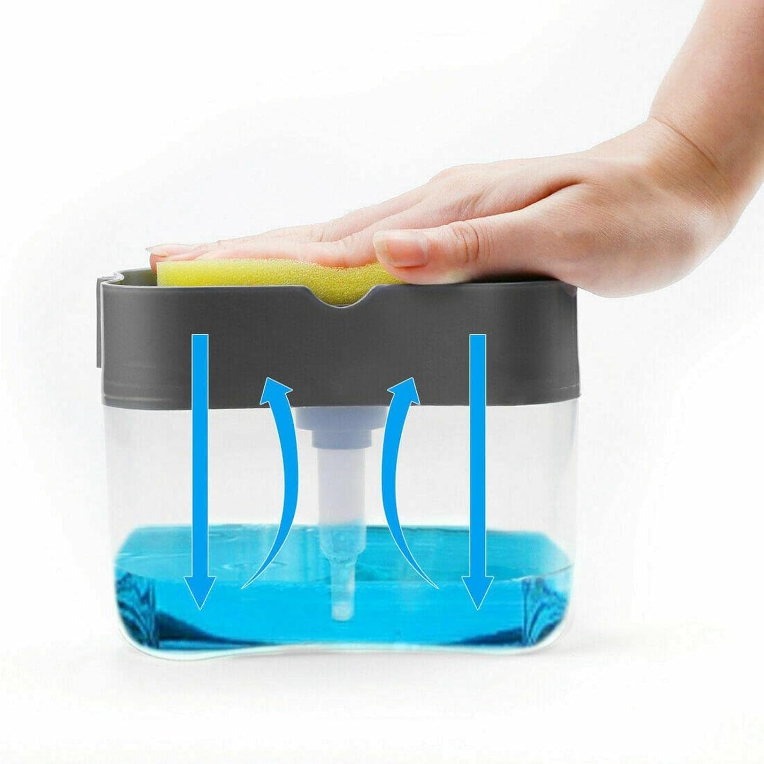 2 In 1 Soap Dispenser For Dishwasher Liquid Holder Liquid Dispenser Through Pump (1 Pc)