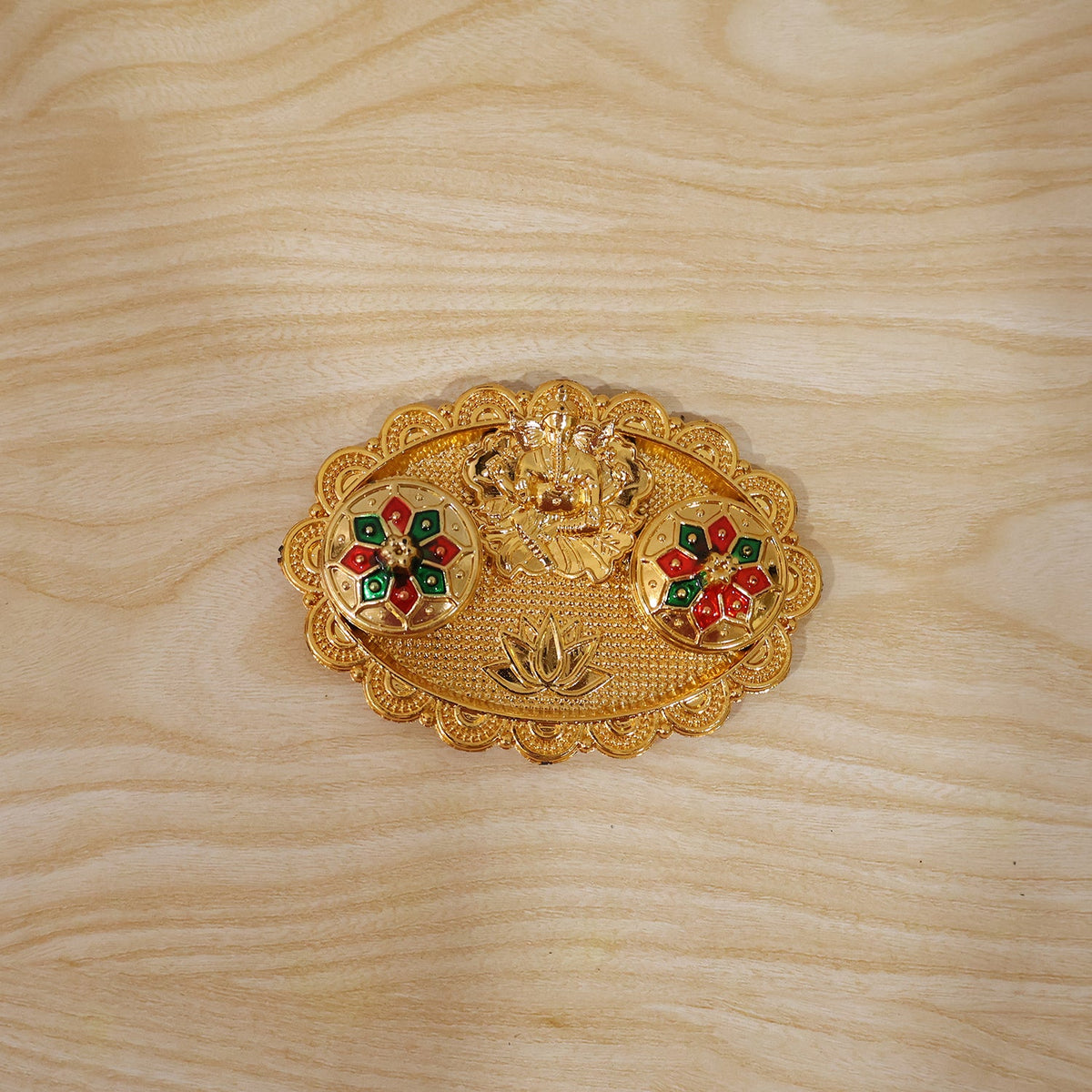 Ganesh Kumkum Holder Elegant Meenakari Pooja Accessory
