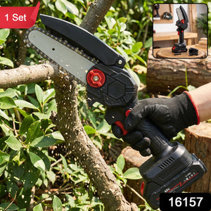 Mini Electric Cordless Chainsaw With 48v Battery For Wood Cutting (1 Set)
