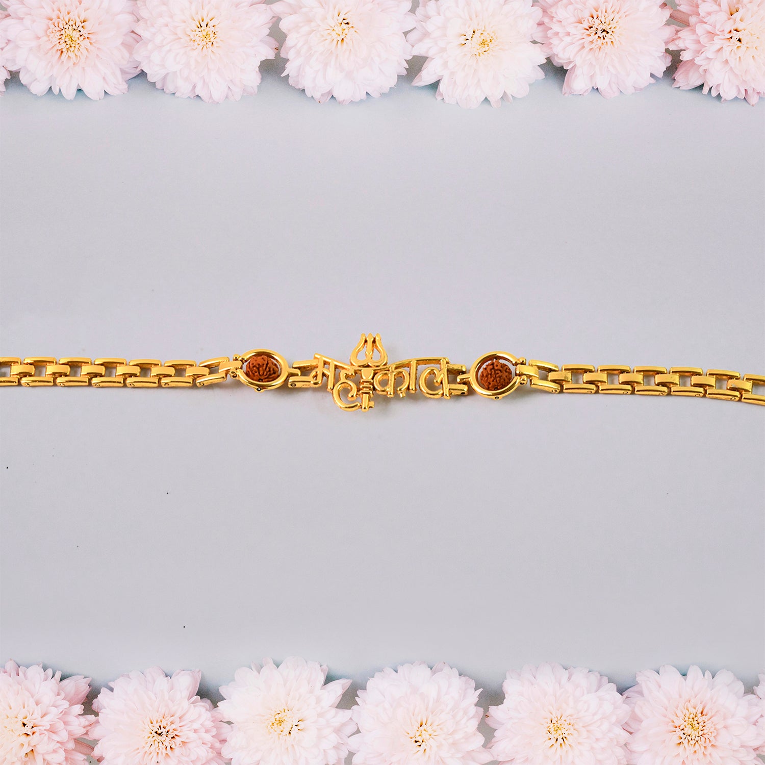 Mahakal Trishul Design Rudraksh Beads Bracelet Rakhi