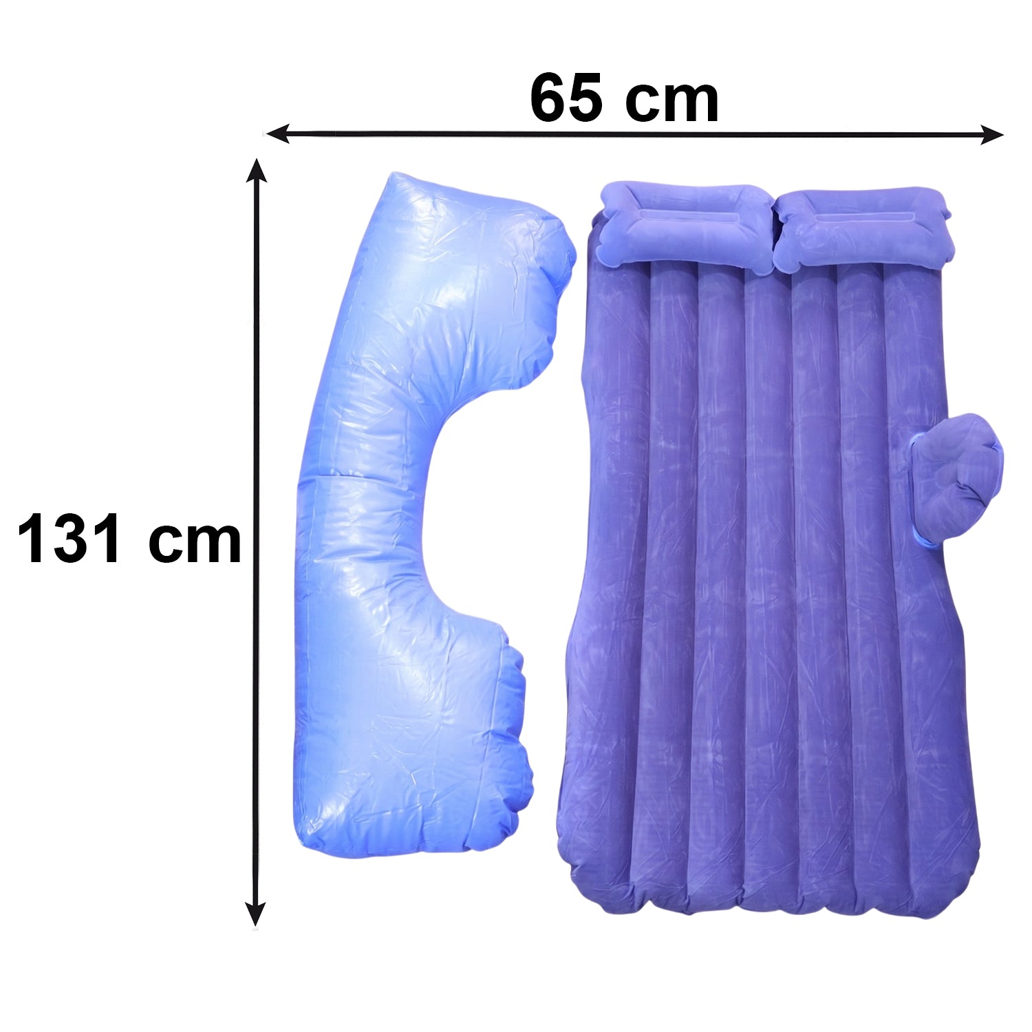 Portable Car Air Mattress Bed Set With Pump Pillows Inflatable (Blue)