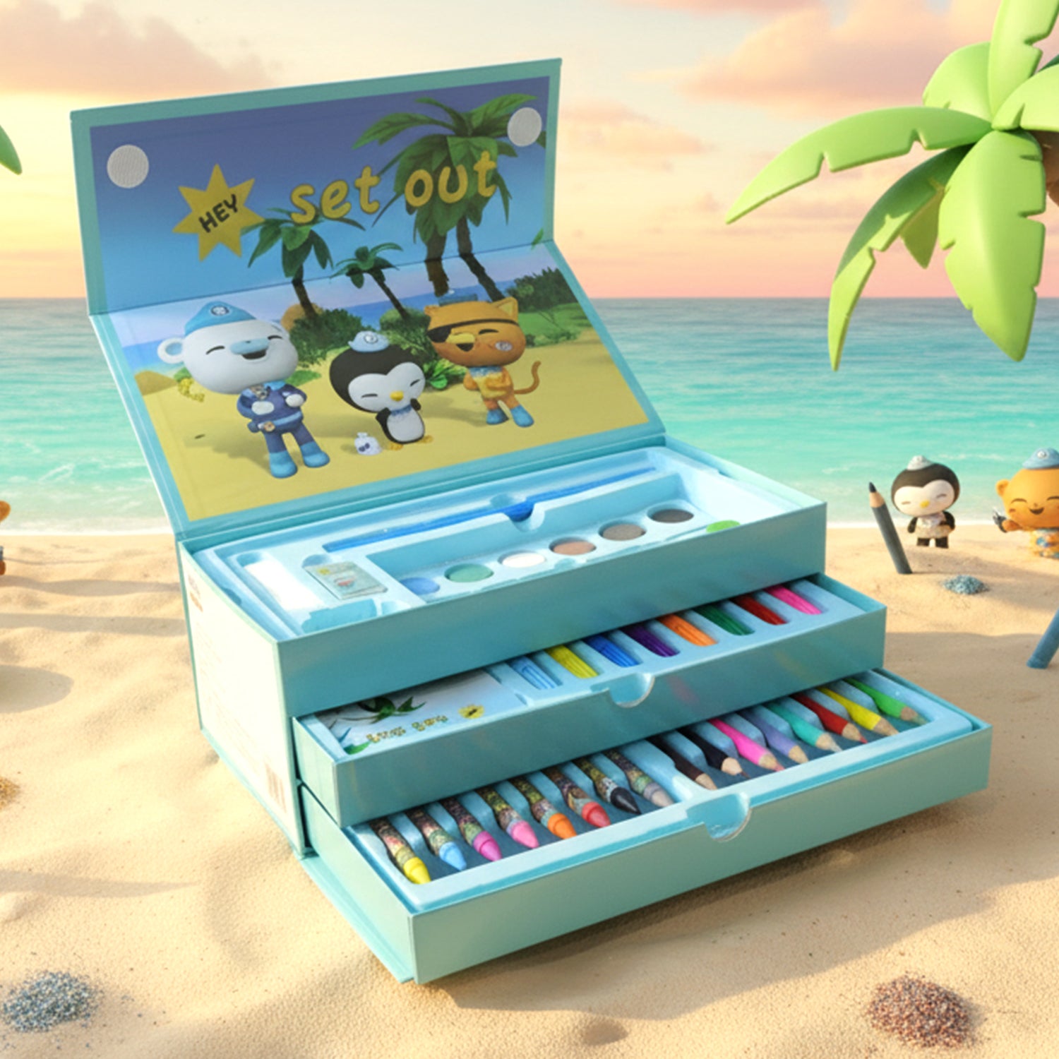 Drawing Kit Box For Kids With Colors Tools (1 Pc)