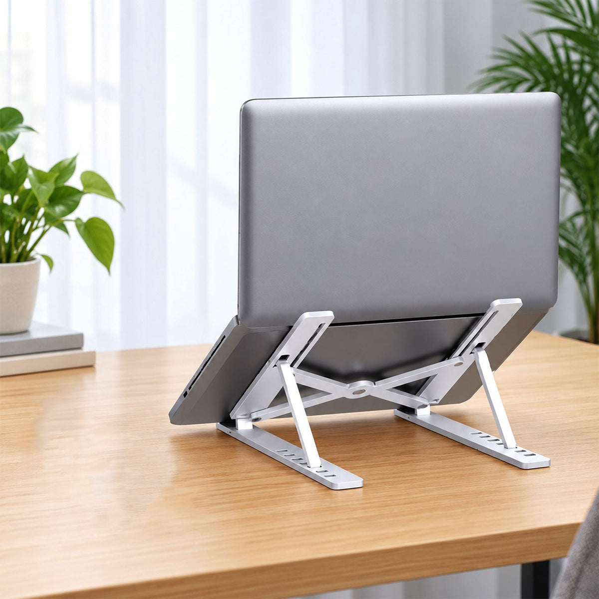 Portable Foldable Laptop Stand With Adjustable Height And Angle For Work (1 Pc)