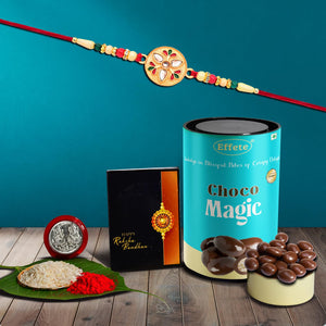 (K1_508_cm) Rakhi Combo With Chocolate Magic Rakhi Chocolate For Brother Rakhi With Chocolate Rakhi With Gift Rakhi Combo Set Of 1 Rakhi Chocolate