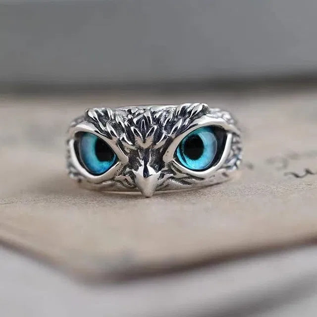 Unisex Owl Eye Adjustable Statement Ring – Pack of 1