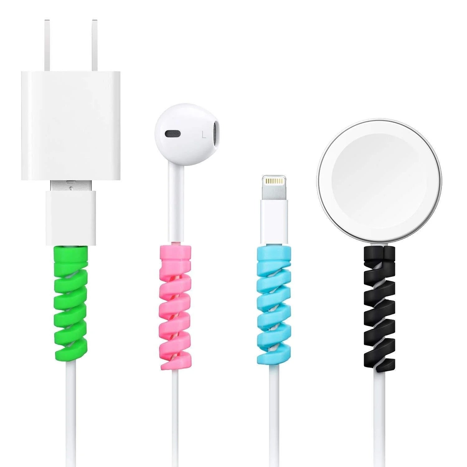 12722 Spiral Charger Cable Protector Data Cable Saver Charging Cords Protective For All Universal Earphone Cable Cover (Pack Of 10)
