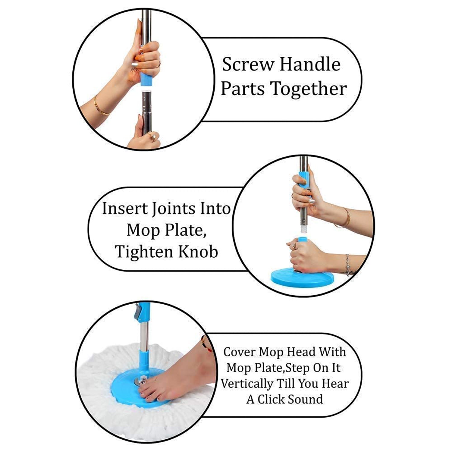 Apex Magic Spin Mop Cleaning Set With Dual Chamber Bucket Wheels