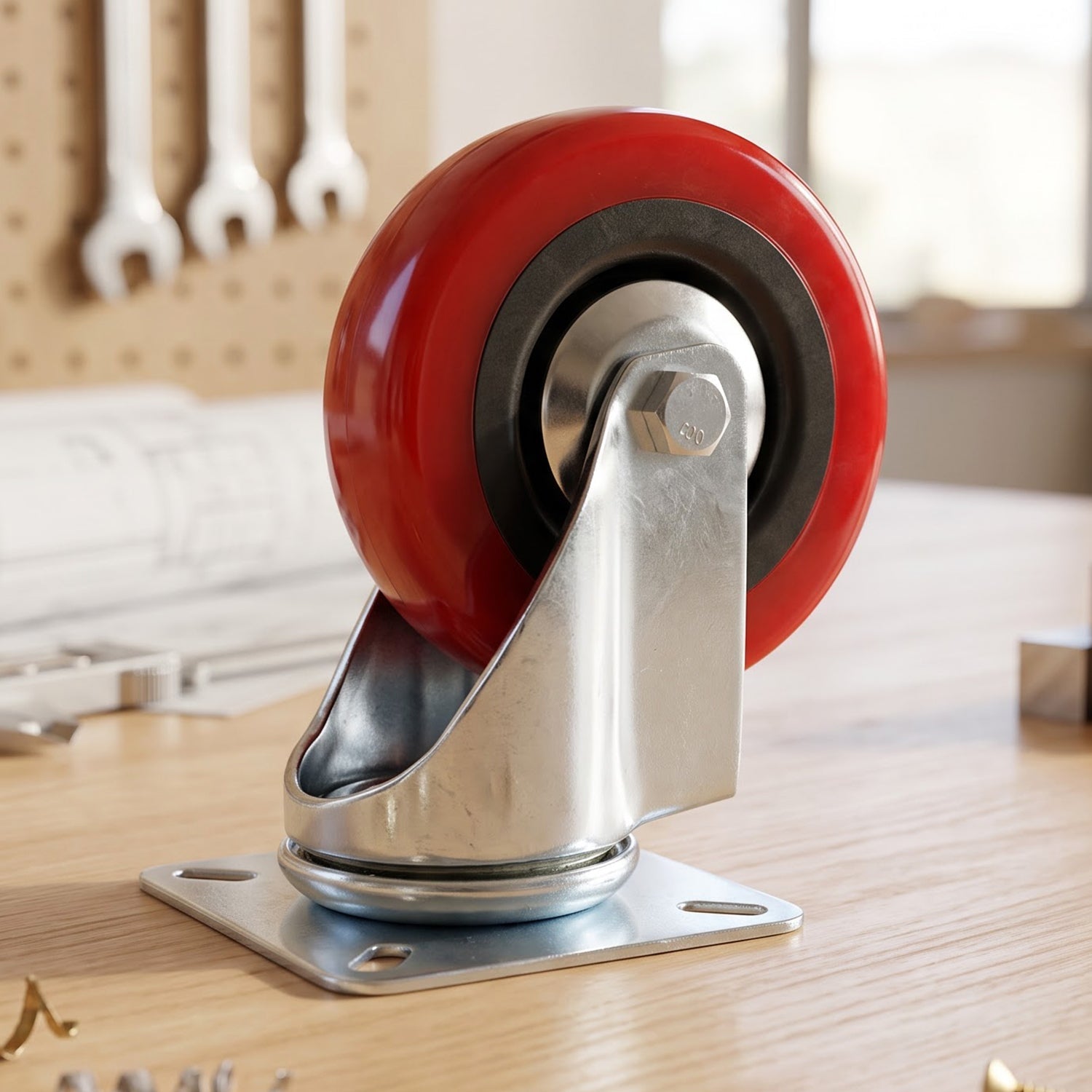 Heavy Duty Swivel Caster Wheel With Plate Mount For Trolley Furniture (1 Pc)