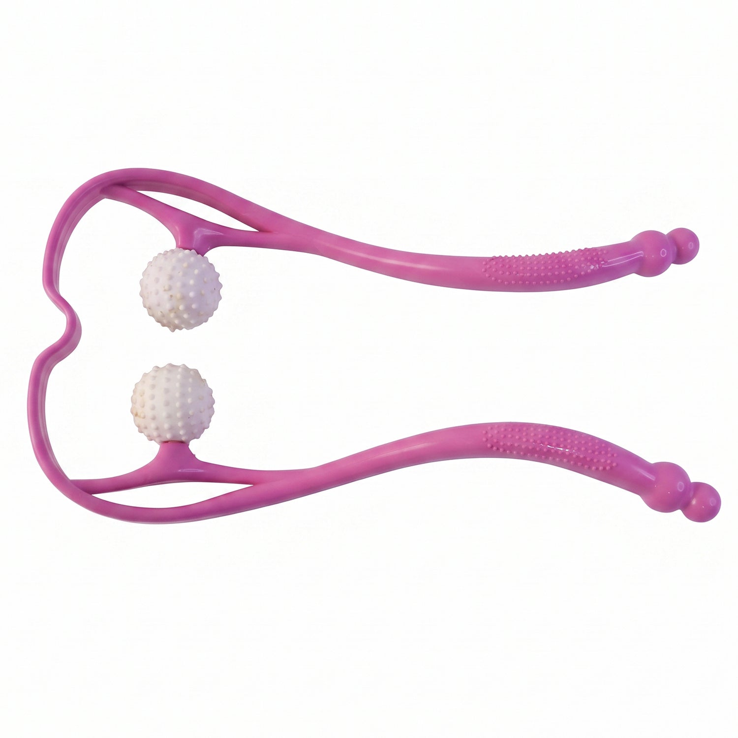 Manual Pink Neck Shoulder Massager With Spiky Ball For Pain Relief (1 Pc)