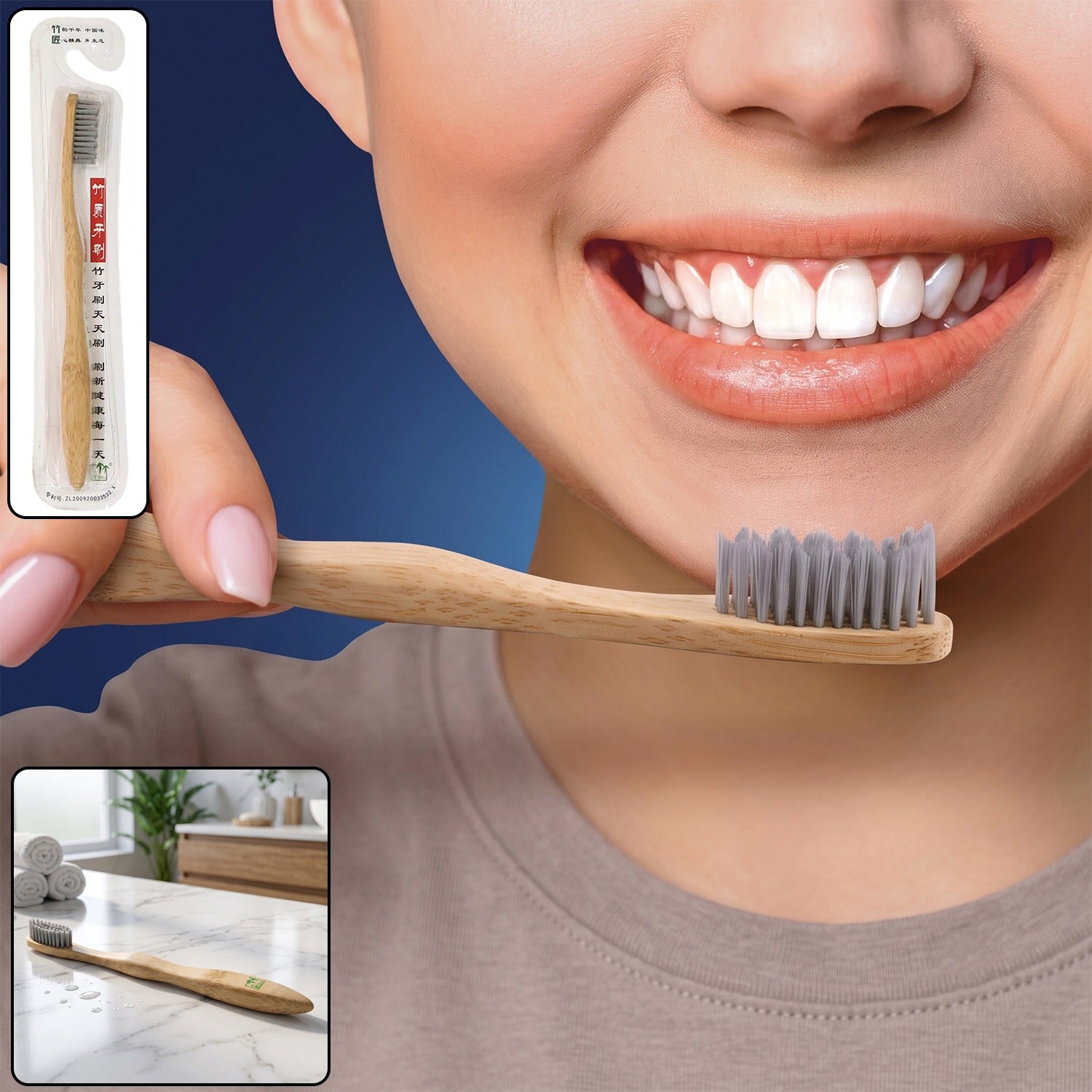 Soft Bristle Bamboo Toothbrush Eco-friendly Wooden Toothbrush For Adults (1 Pc)