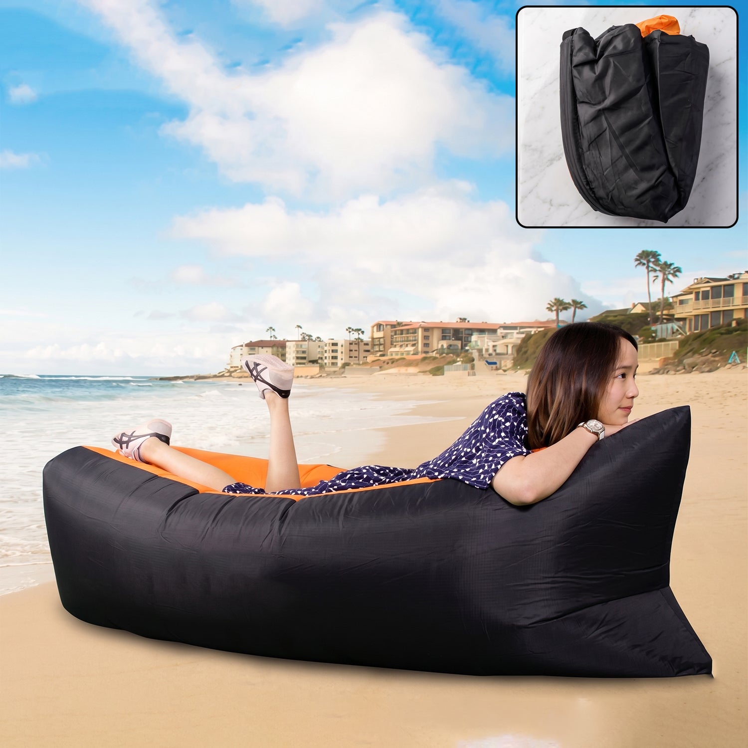 Inflatable Air Lounger Sofa For Pool Beach Camping (1 Pc)