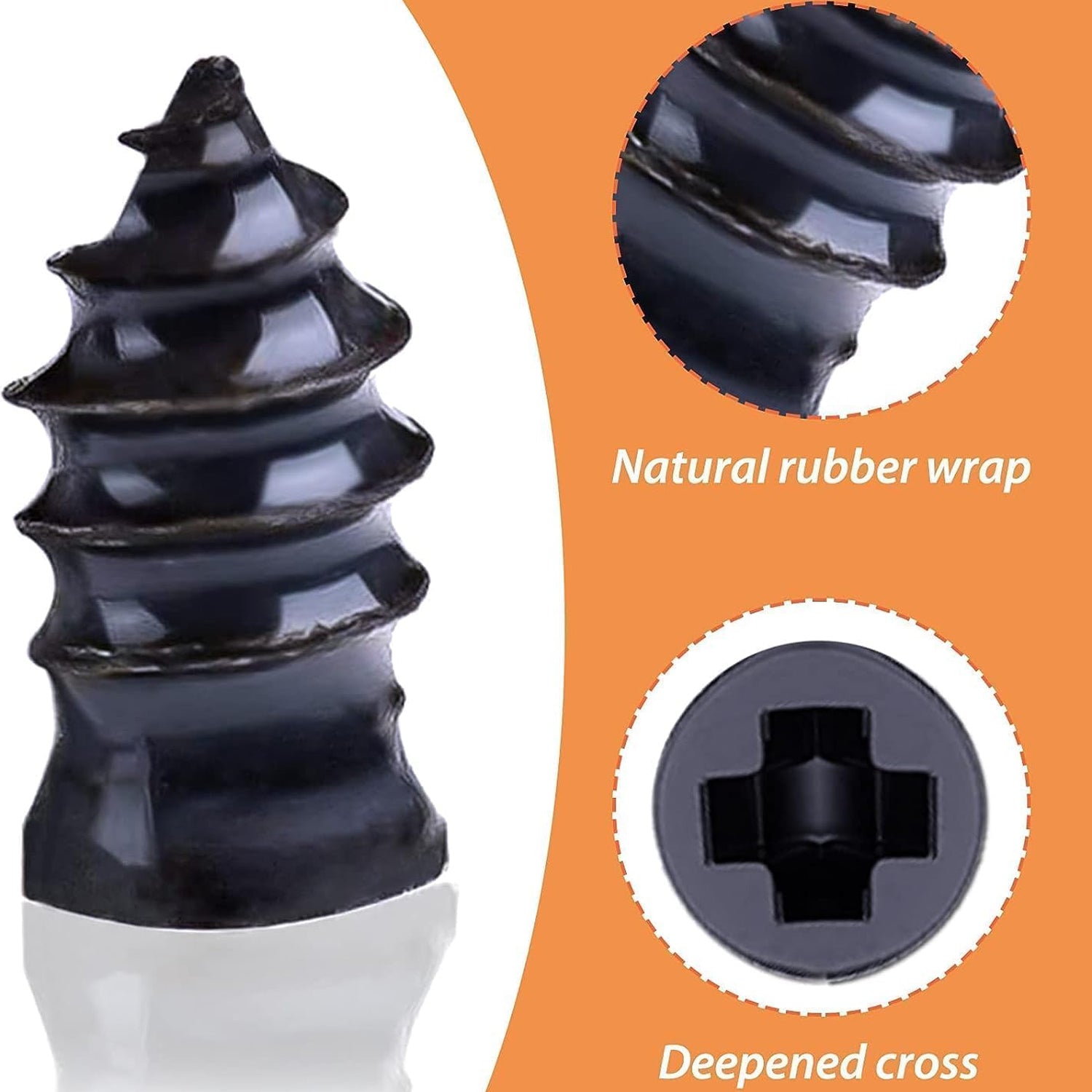 Car Biketire Puncture Repair Nail Screw (4 Pc Black)