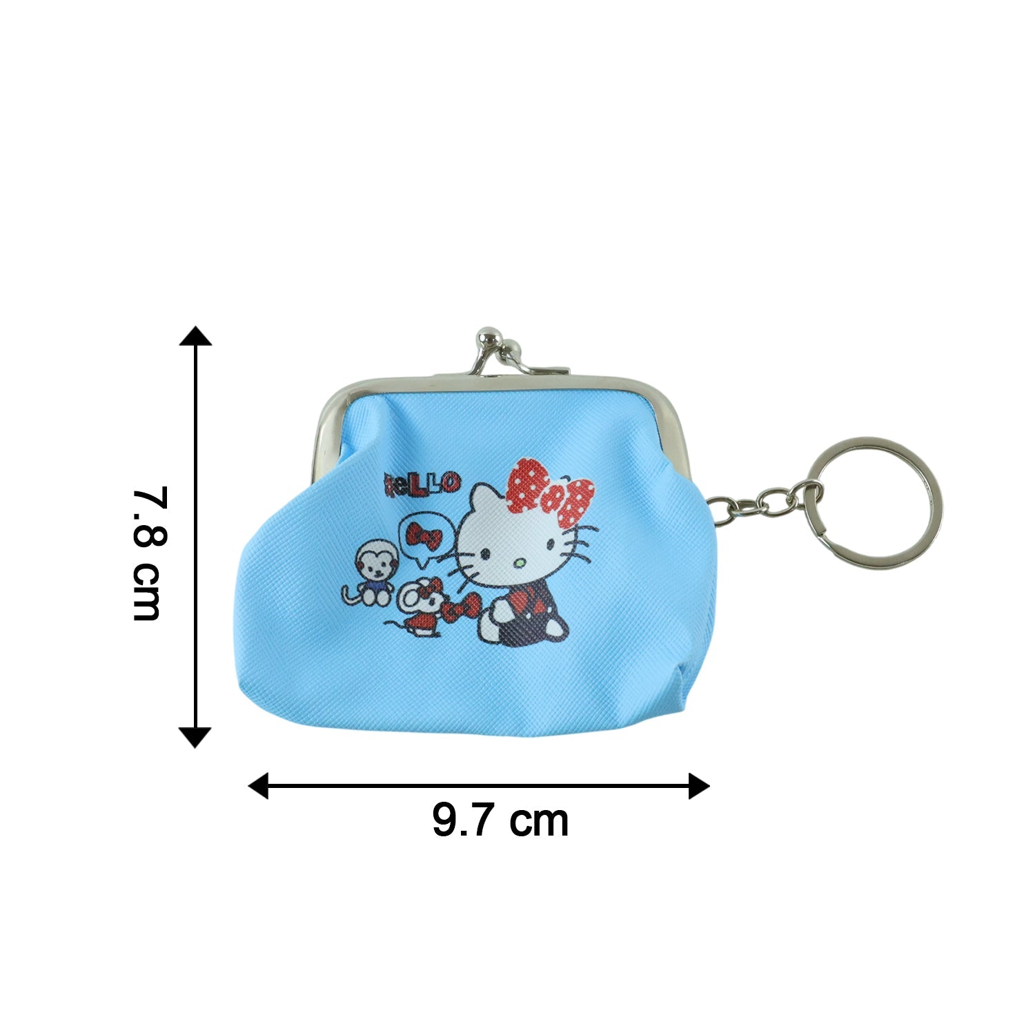 Mix Design Cute Mini Coin Purse Keychain With Clasp Closure For Daily Use (1 Pc)