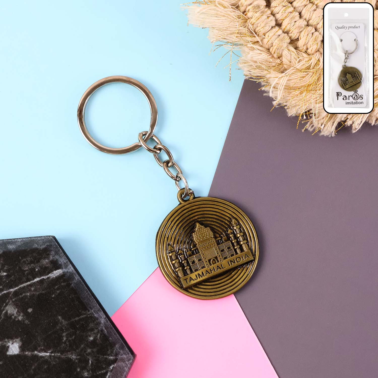 Premium Taj Mahal India Souvenir Keychain (1 Pc)