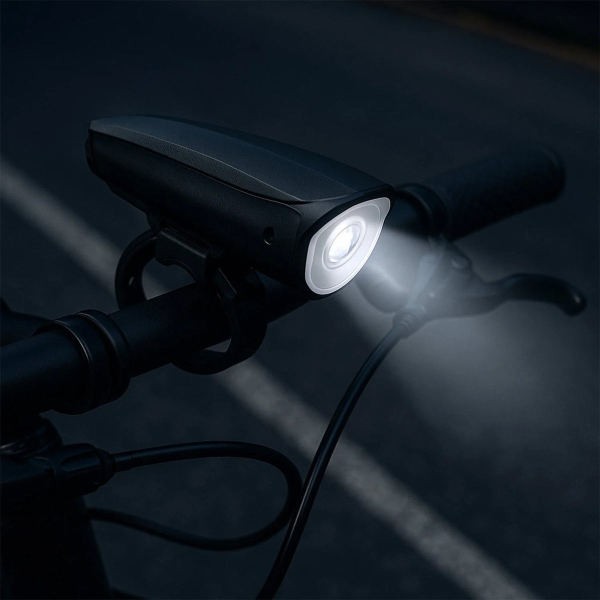 2 In 1 Usb Rechargeable Led Bicycle Front Light With Bracket (1 Pc)