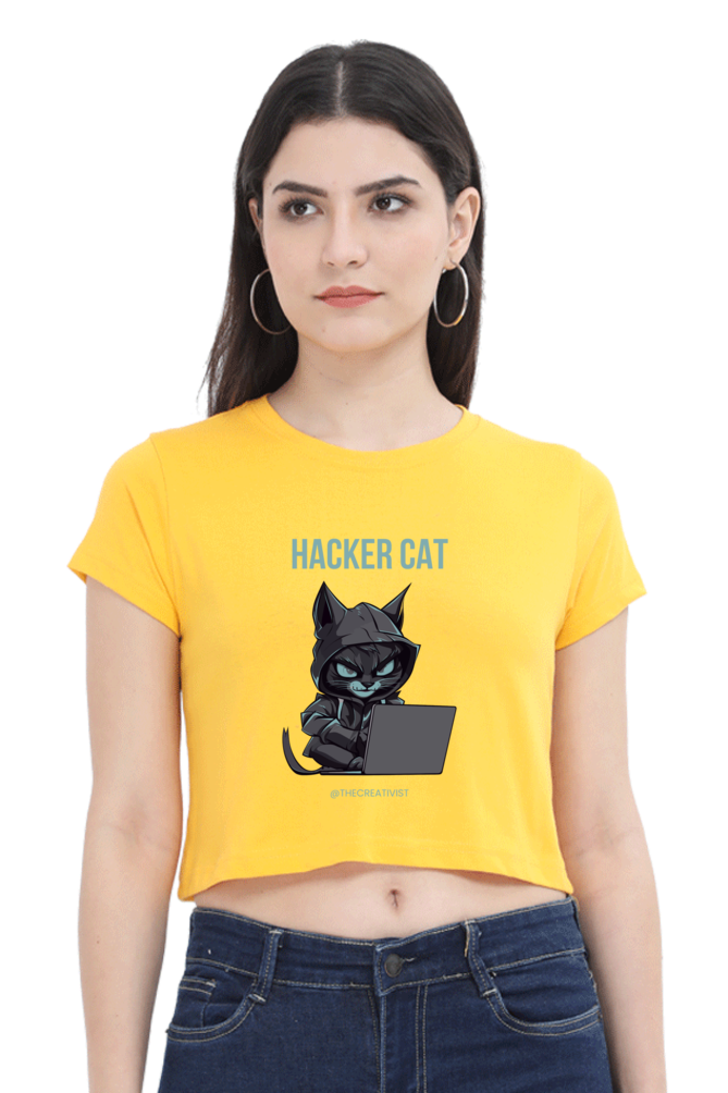 HACKER CAT CROP TOP