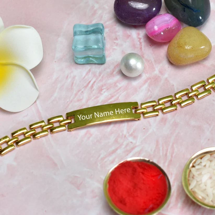 Golden Personalized Rakhi