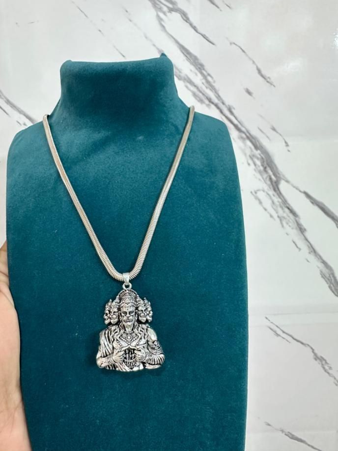 Panchamukhi Hanuman Pendant With Snake Chain