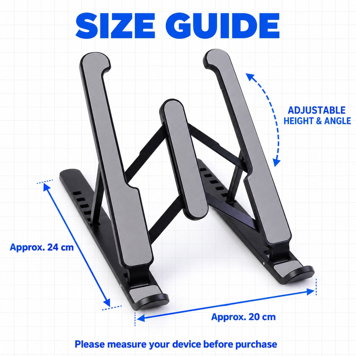 Portable Foldable Laptop Stand With Adjustable Height And Angle For Work (1 Pc)