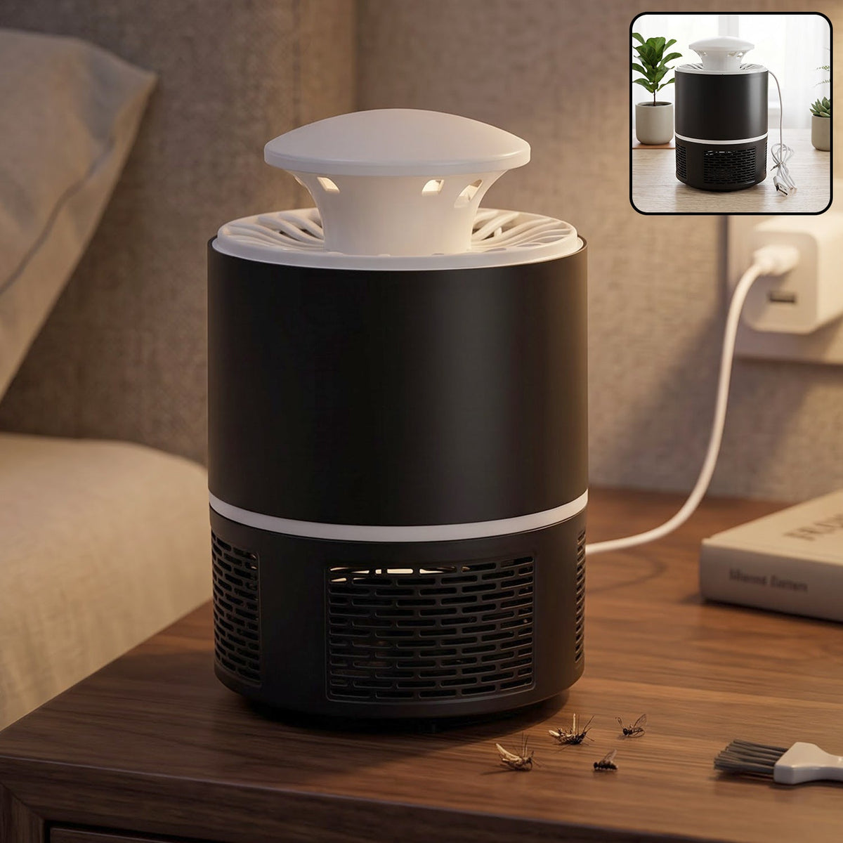 Usb Mosquito Killer Lamp With Quiet Suction Trap For Home And Office Use (1 Pc)