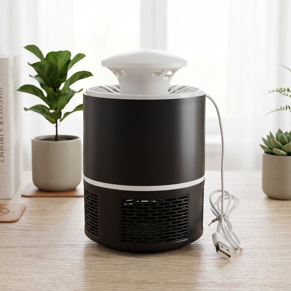 Usb Mosquito Killer Lamp With Quiet Suction Trap For Home And Office Use (1 Pc)