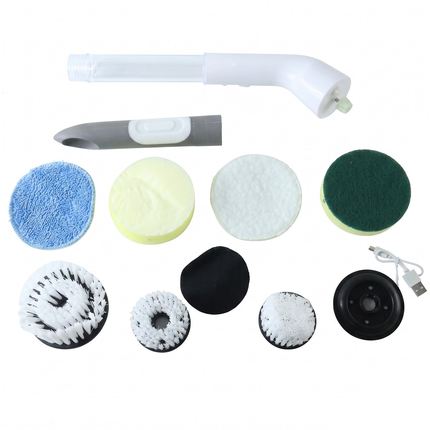 Multi Function Plastic Cleaning Brush Set With Long Handle And Attachments (1 Set)