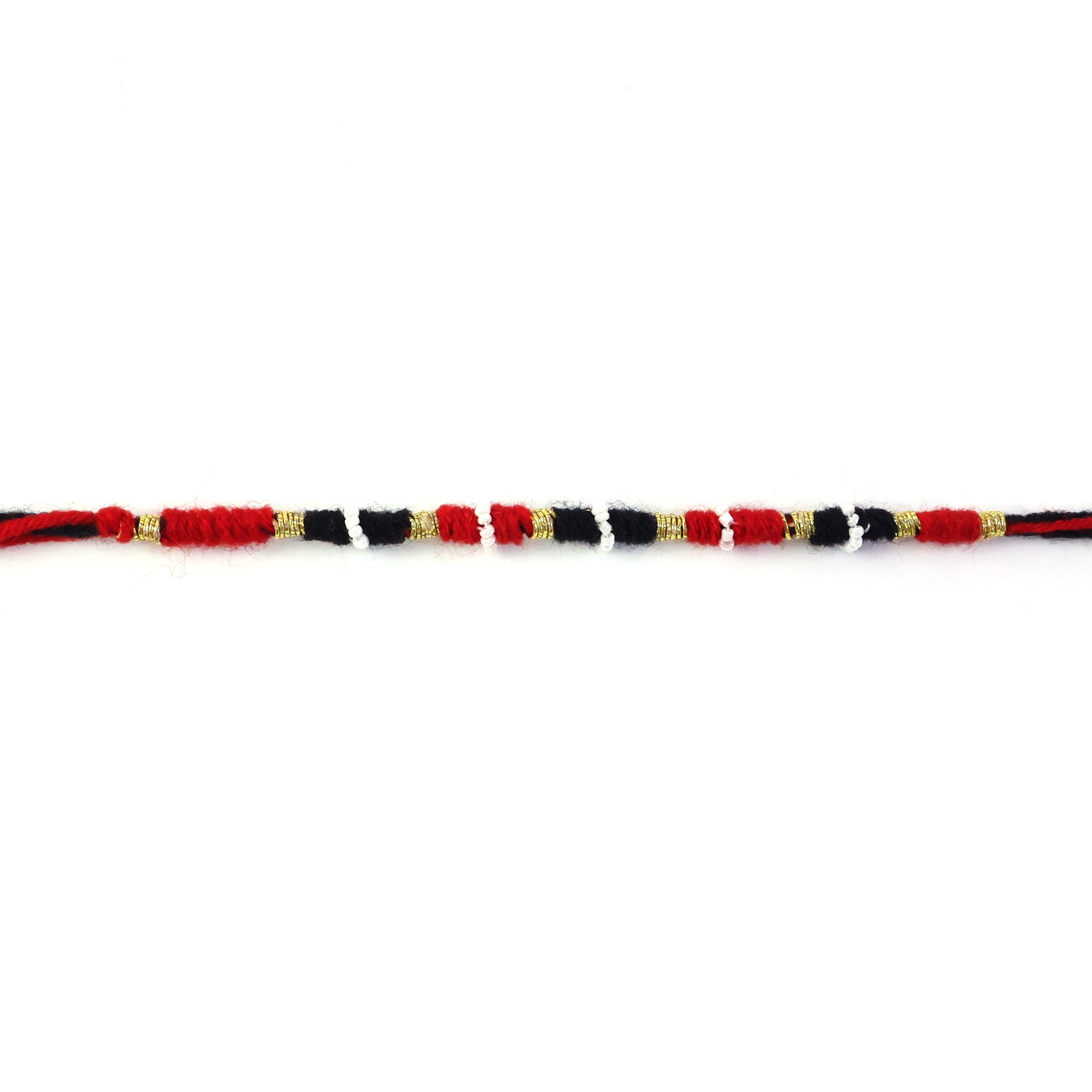 Traditional Handmade Red Black Thread Rakhi For Brother (1 Pc)
