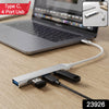 Type C To Four Port Usb Hub Multi Interface Adapter For Laptop And Phone (1 Pc)
