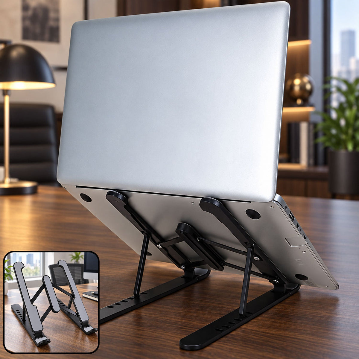 Portable Foldable Laptop Stand With Adjustable Height And Angle For Work (1 Pc)