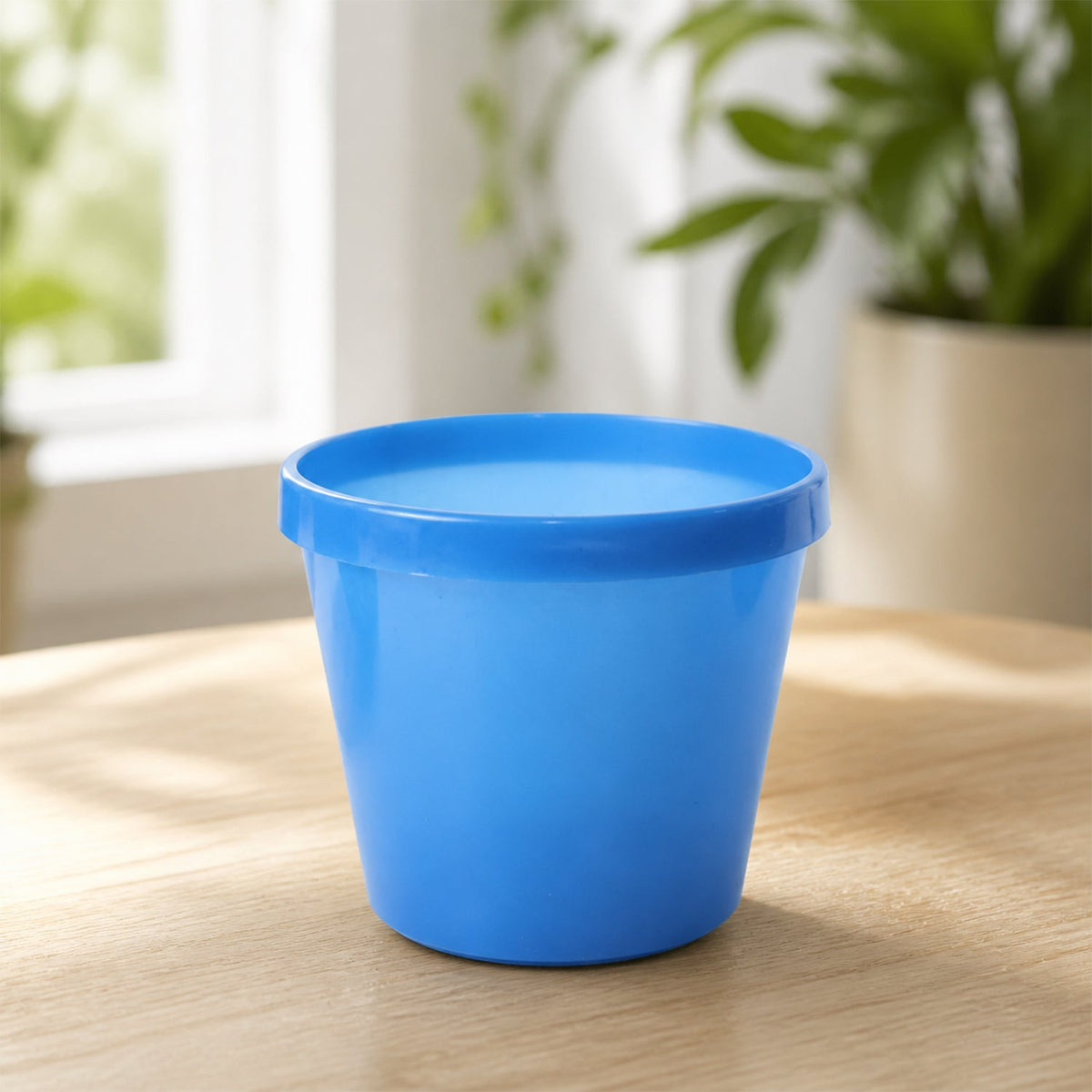 Round Plastic Planter Pot Set For Indoor Outdoor Plants And Home Garden (3 Pc)