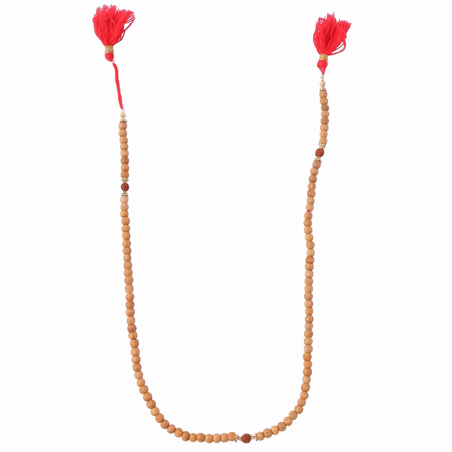 Sandalwood Mala With Rudraksha Beads Chandan Japa Mala For Puja And Wear (1 Pc)