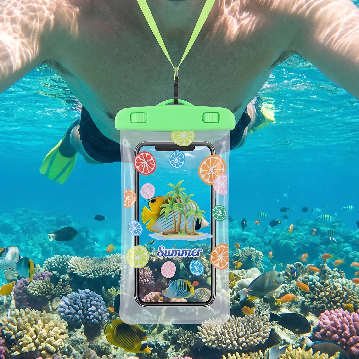Waterproof Mobile Pouch  Transparent Phone Cover With Neck Strap