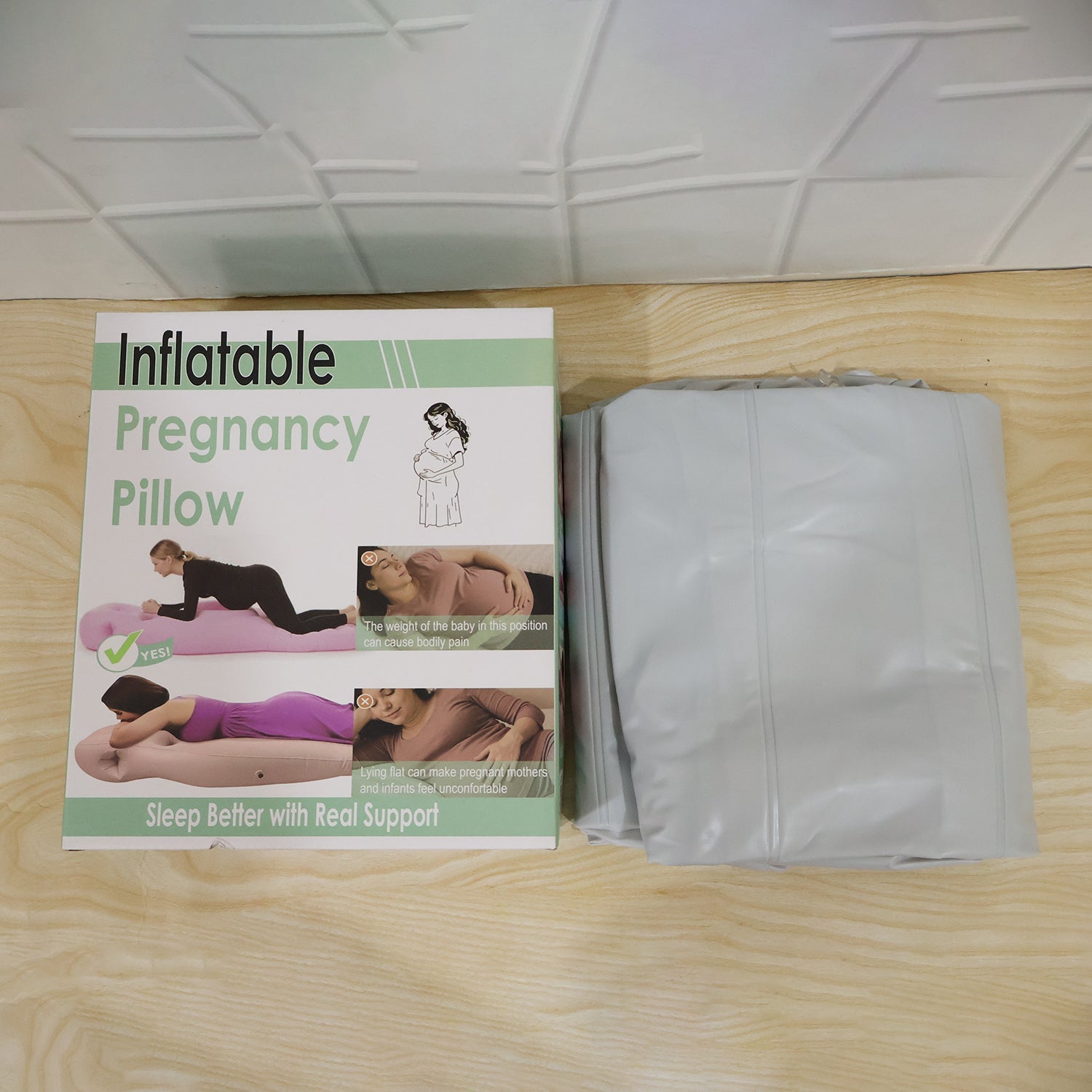 Inflatable Pregnancy Pillow Maternity Support Mat With Belly Hole (1 Pc)