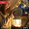 2 In 1 Solar Rechargeable Camping Fan With Led Lantern Light Portable (1 Pc)