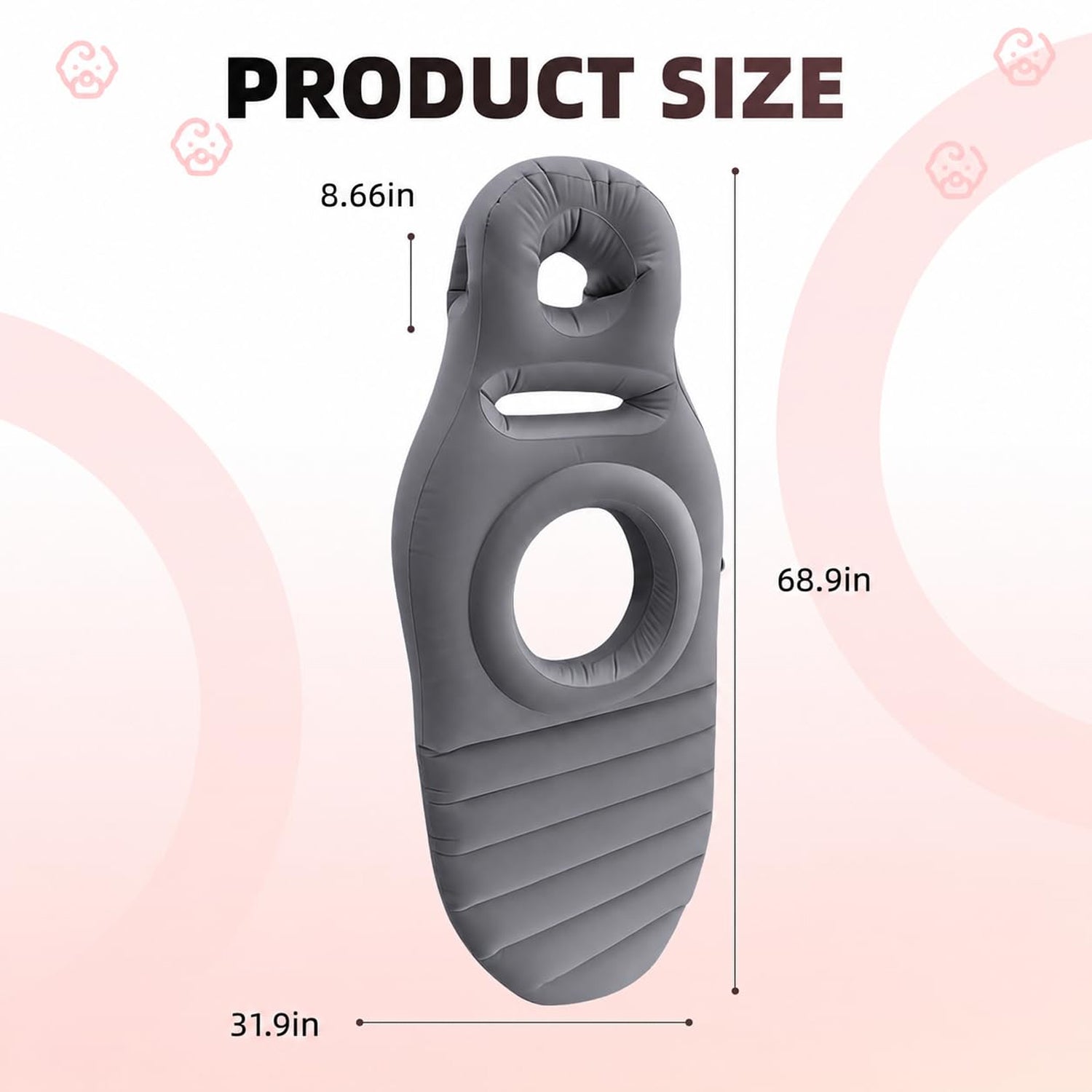 Inflatable Pregnancy Pillow Maternity Support Mat With Belly Hole (1 Pc)