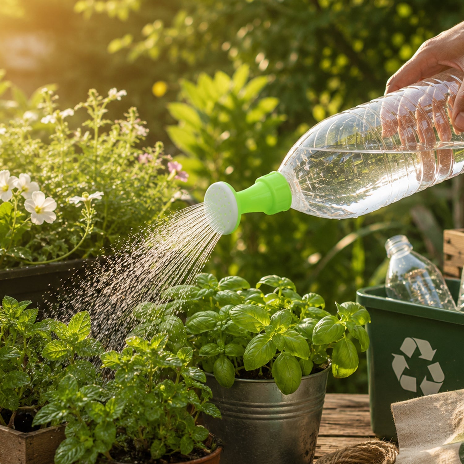 Plastic Bottle Garden Watering Sprinkler Nozzle For Indoor Outdoor Plants (2 Pcs)