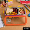Stainless Steel Leak-proof Lunch Box With 2 Compartments With Spoon  Fork